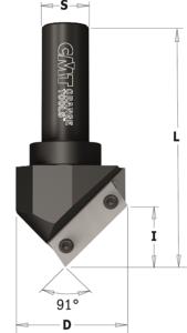 Mèche à plaquettes pour cnc pour rainure en V - Diamètre 52mm - Queue de 20mm - CMT Orange tools