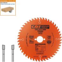 Lame circulaire CMT pour coupes transversales pour portatives - Diamtre 210mm - Alsage 30mm - 48 dents alternes - Ep 2,8/1,8 - CMT Orange tools
