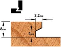 Fraise CMT pour tiroirs - diamètre 25,4mm - Queue de 8MM