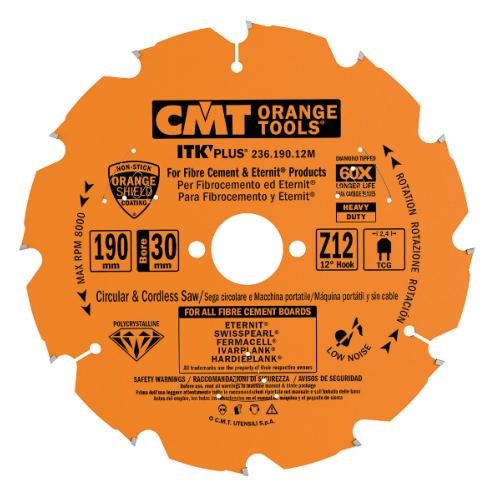 Lame circulaire diamant pour MATERIAUX COMPOSITES - Diamètre 180mm - Alésage 20mm - 4 dents - CMT Orange tools