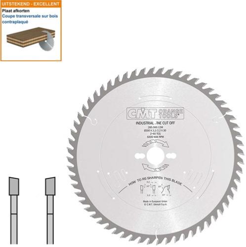 Lame circulaire CMT pour coupes de précision  - Diamètre 300mm - Alésage 30mm - 60 dents alternées - Ep 3,2/2,2 - CMT Orange tools