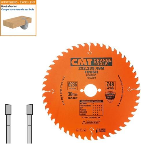 Lame circulaire CMT pour coupes transversales pour portatives - Diamètre 235mm - Alésage 30mm - 48 dents alternées - Ep 2,8/1,8 - CMT Orange tools