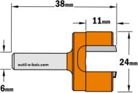Fraise à Défoncer Carbure CMT - Diamètre 24 mm - Hauteur 11 mm - Queue de 6 mm