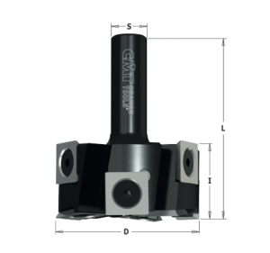 FRAISE CMT A RABOTER & SURFACER A PLAQUETTES - Diamètre 50,8mm, queue de 12mm