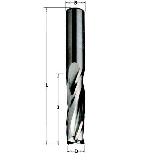 Fraises à coupes hélicoïdales positives - Diamètre 8 mm - Queue de 8 mm