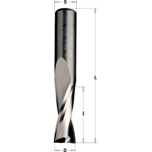 Fraise à Défoncer CMT Hélicoïdale POSITIVE - Diamètre 10 mm -  Hauteur 42 mm - Queue de 12 mm