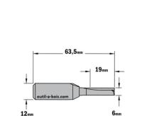 Fraise à Défoncer Carbure CMT - Diamètre 6 mm -  Hauteur 19 mm - Queue de 12 mm