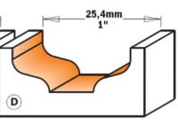 Fraise à gorge pofilée CMT - Diamètre 25,4 mm - Rayon 3,2 mm - Queue de 12 mm