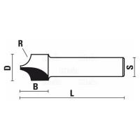 Fraise à quart de rond - Rayon 4 mm - Diamètre 10 mm - Queue de 8 mm