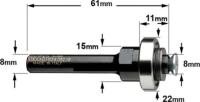 Arbre porte fraise CMT 823 longueur 61 mm - Queue de 8 mm avec roulement